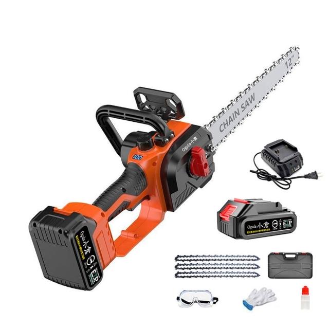 【Ogula 小倉】鏈鋸機 超大功率 快速鋸斷60CM 免安裝12寸無刷數顯（五節一電）鏈條*3(電鏈鋸/伐木鋸/電鋸)