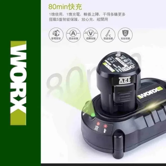 【WORX 威克士】12V電動起子 衝擊起子WU132.9+F14(無刷衝擊起子 電動起子機 鋰電起子機  充電起子機)