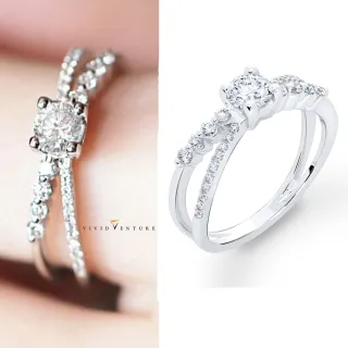 【Vividventure 亞帝芬奇】GIA 30分 DSI2 3VG 八心八箭 天然鑽石 真鑽 戒指 曙光(14K金台)