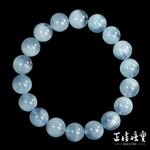 【正佳珠寶】海藍寶 頂級貓眼海藍寶 11.2-11.8mm 海藍寶手珠