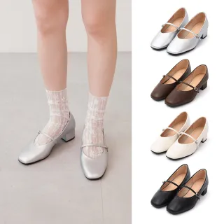 【D+AF】典雅少女V口低跟瑪莉珍鞋