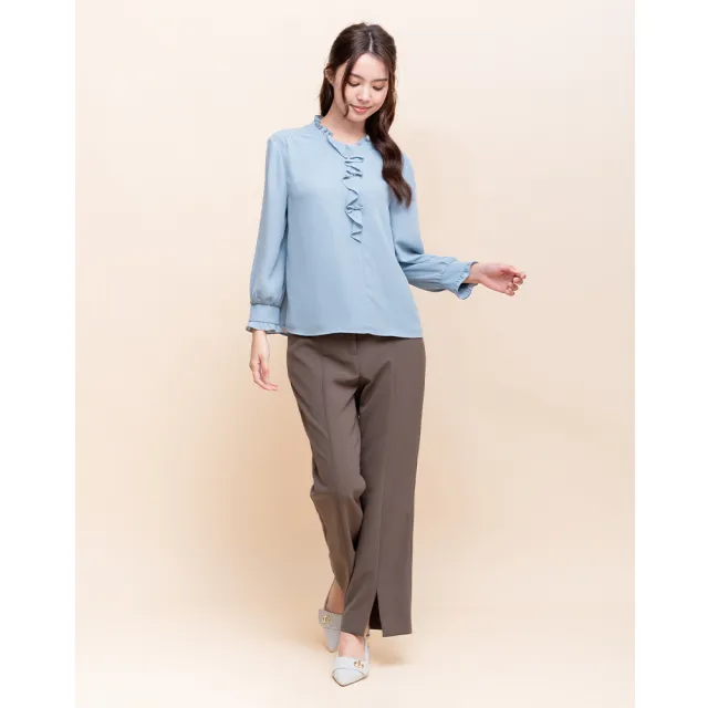 【perng yuh 芃諭名品】柔水澄湛 飾領 雪紡上衣(2025 AW Collection|4C秋冬新品上市)
