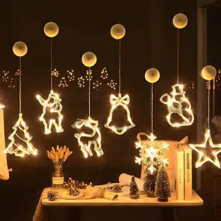 【FUN HOUSE】聖誕裝飾吸盤燈-任選3入組(聖誕燈 吸盤燈 LED 耶誕燈 櫥窗燈 櫥窗裝飾 聖誕樹燈 聖誕節)