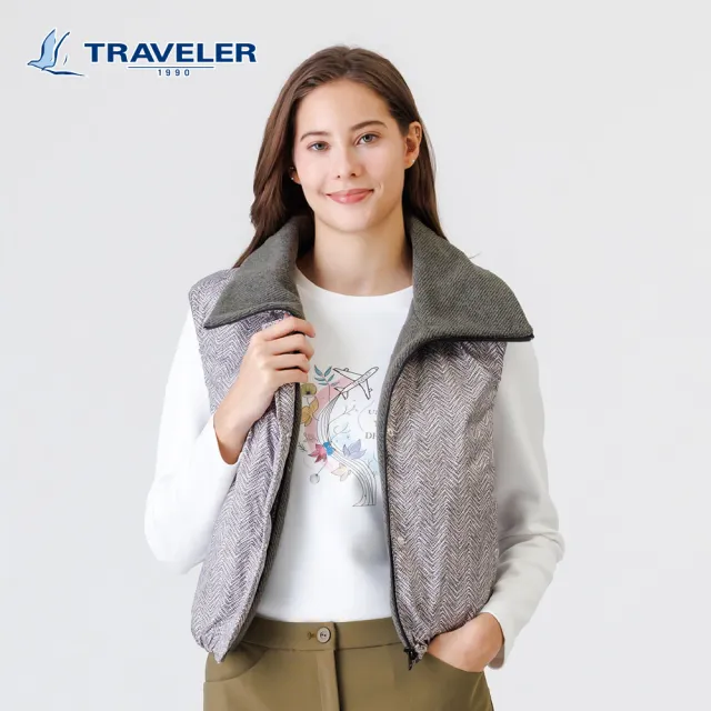 【TRAVELER 旅行者】女款撥水雙面穿保暖背心|252TR305