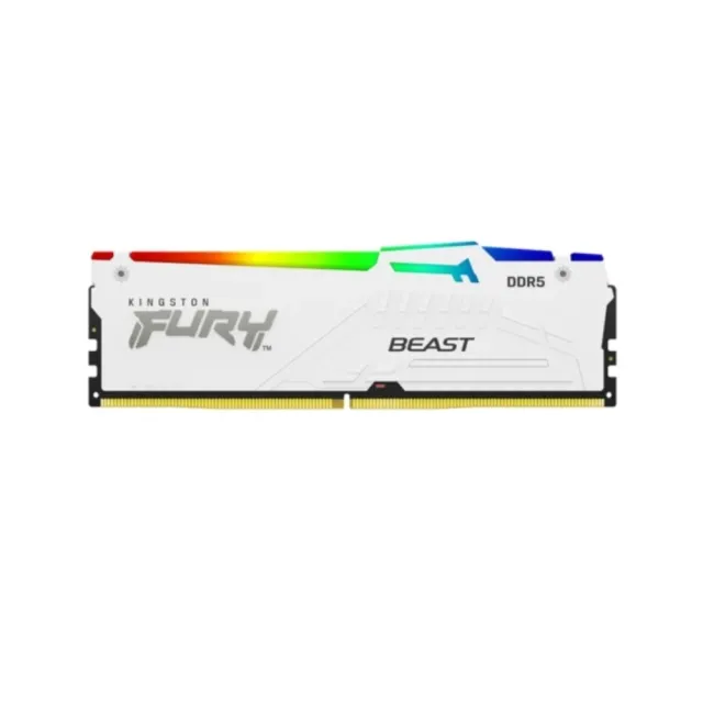 【Kingston 金士頓】FURY Beast RGB DDR5 5600 64GB PC 記憶體 白 KF556C36BWEAK2-64 *超頻(32GB x2)