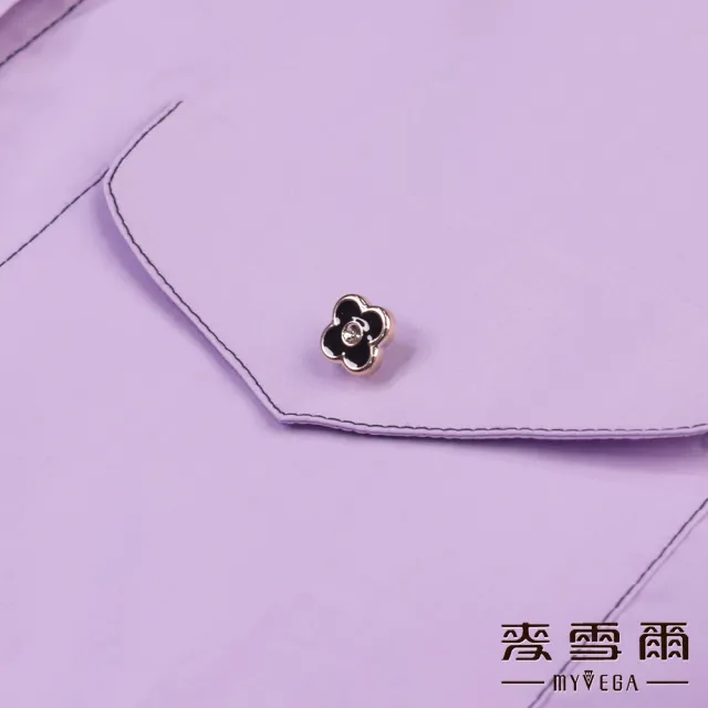 【MYVEGA 麥雪爾】可拆式領巾造型襯衫上衣-淺紫