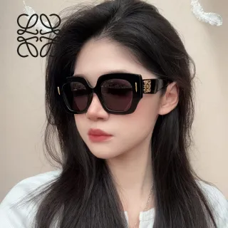 【LOEWE 羅威】亞洲版 時尚寬版太陽眼鏡 LW40129U 01A 黑 公司貨