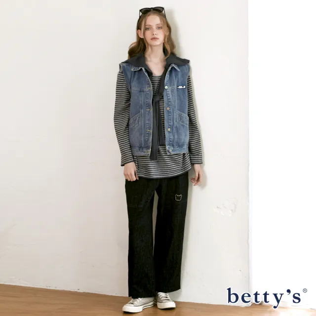 【betty’s 貝蒂思】印染風寬版舒適長褲(共二色)