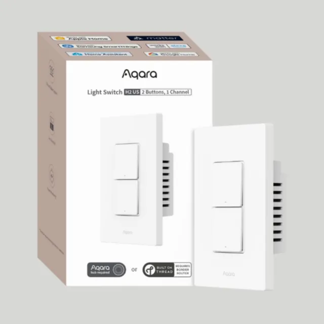 【Sioh 惜】Aqara H2 智能開關 雙鍵 2個迴路(支援Apple Homekit/Matter)