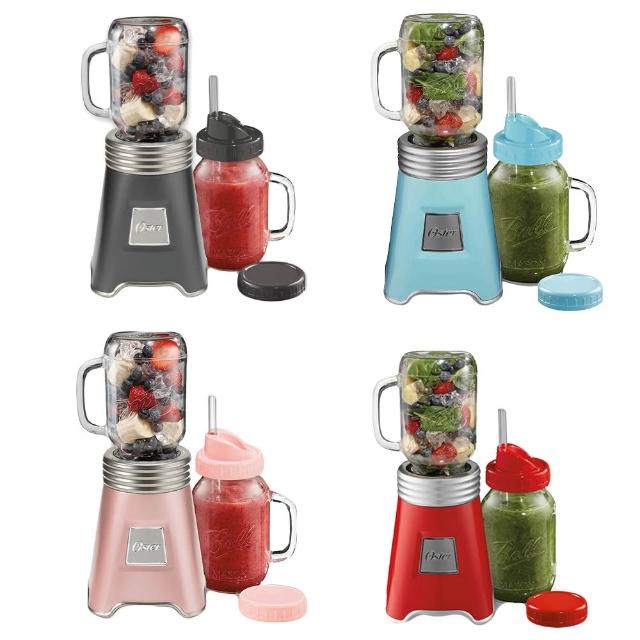 【Oster】Ball Mason Jar 隨鮮瓶果汁機(一機二杯組/替杯顏色隨機)