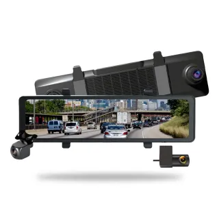 【JINPEI 錦沛】12吋觸控全螢幕、三鏡頭行車記錄器、前中後同時錄影、語音聲控、測速功能贈64G(行車紀錄器)