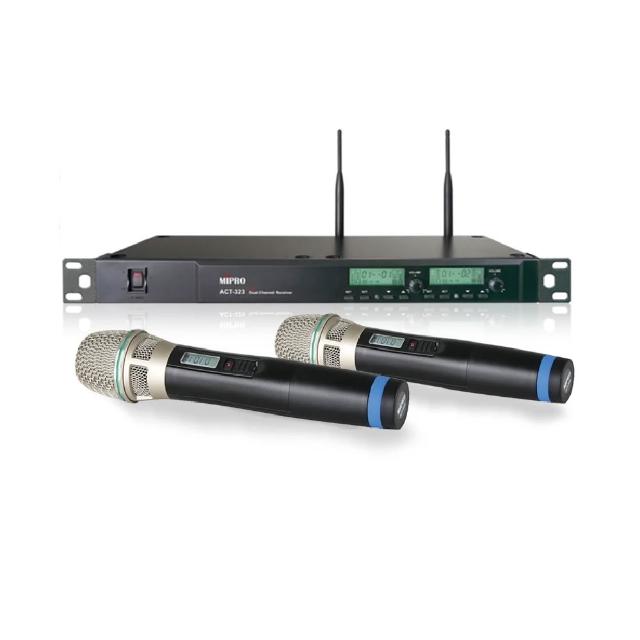 【MIPRO】ACT-323PLUS 配2手握32H/MU80麥克風(雙頻道自動選訊無線麥克風)
