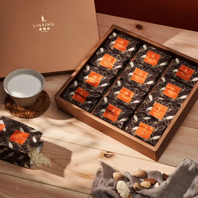 【LINSING 林銀杏官方直營】經典杏仁粉1200g(禮盒;100gX12包)(中秋禮盒)