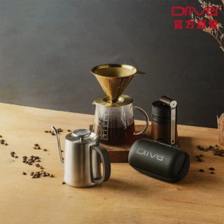 【Driver】新手入門手沖咖啡套組-6(手沖壺 細口壺 咖啡濾杯 耐熱玻璃壺 磨豆機 手沖咖啡組)