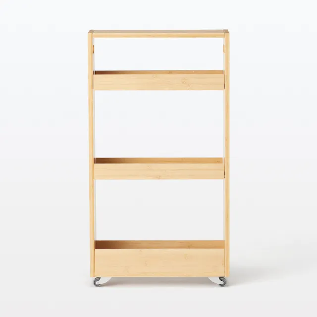 【MUJI 無印良品】竹材薄型推車/大約寬15×深45×高82.5cm 重量約6.5kg