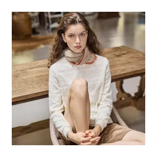 【Diffa】典雅蕾絲花邊下襬針織衫-女