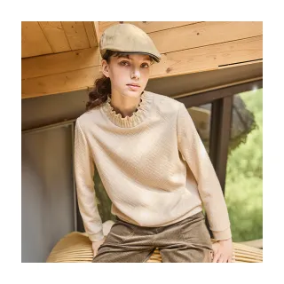 【Diffa】荷葉領織紋針織衫-女