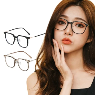 【ALEGANT】百搭質感TR90輕量方框金屬鏡腳UV400濾藍光眼鏡-2色(抗藍光眼鏡/檢驗合格/時尚設計/新品上架)