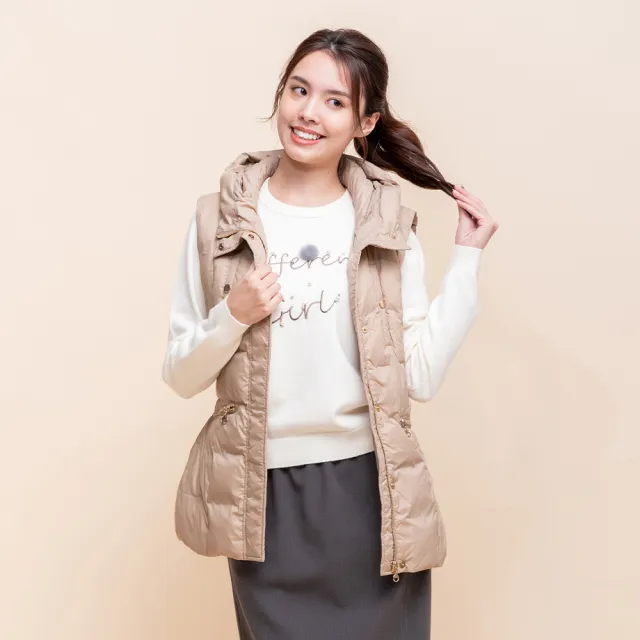 【perng yuh 芃諭名品】輕采時刻 中長版 連帽 羽絨背心(附腰帶)(2025 AW Collection|4C秋冬新品上市)