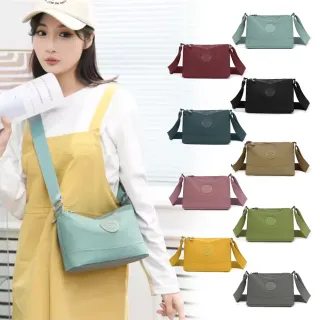 【吉豐洋行】休閒輕便實用款 多隔層防潑水尼龍斜背包/側背包/單肩包(防水包 舒適棉質寬揹帶)