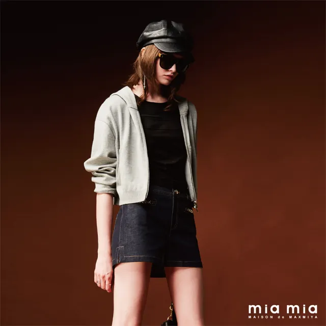 【mia mia】飾鍊A字牛仔短褲