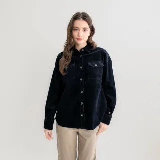 【Arnold Palmer 雨傘】女裝-燈芯絨襯衫式外套(藏青色)