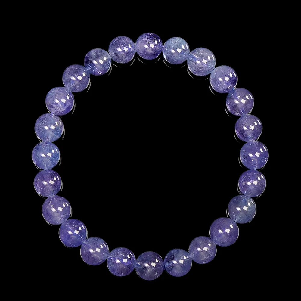 【正佳珠寶】坦桑石 超頂級透體 紫羅蘭丹泉石 7.3-7.8mm 坦桑石手珠