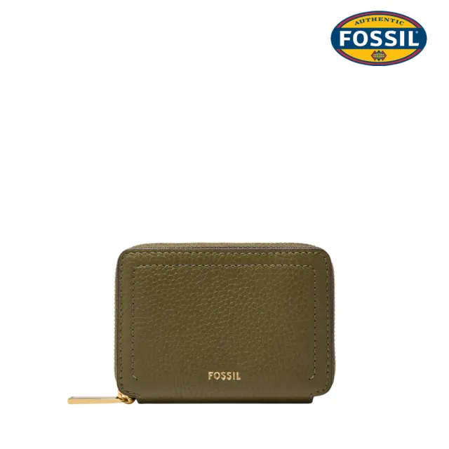 【FOSSIL】Logan 真皮拉鍊RFID防盜卡夾 (多色可選)