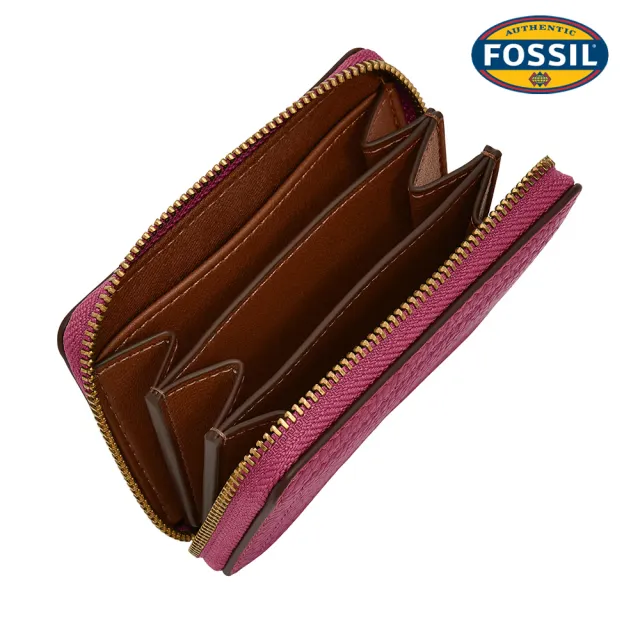 【FOSSIL】Logan 真皮拉鍊RFID防盜卡夾 (多色可選)
