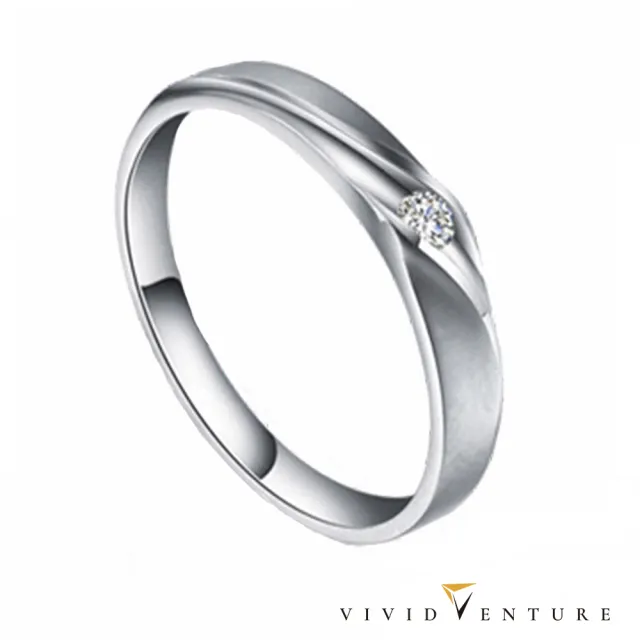 【Vividventure 亞帝芬奇】14K 天然鑽石 GIA 30分 FSI2 戒指+10分 鑽石 男戒 愛的奇遇(對戒 結婚 套組)