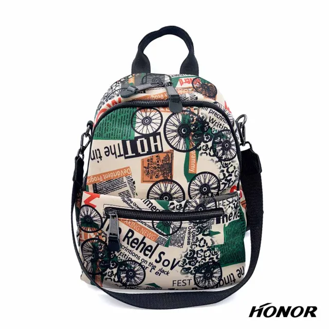 【HONOR 山形屋】復古報刊文藝後背包-綠