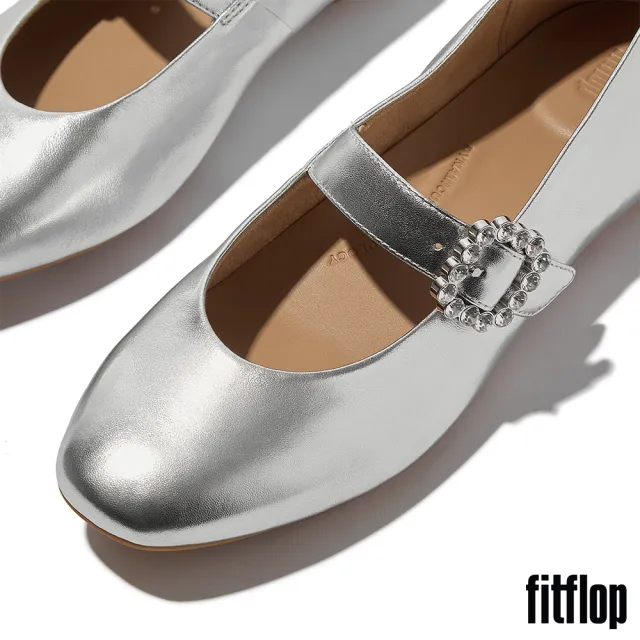 【FitFlop】DELICATO 水鑽扣環皮革瑪麗珍鞋-女(三色)