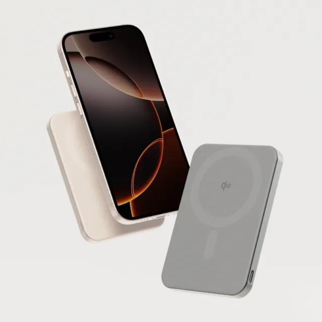 【Allite】超薄充 5000 mAh Qi2 磁吸支架行動電源(產品標示 Wh 可帶上飛機)