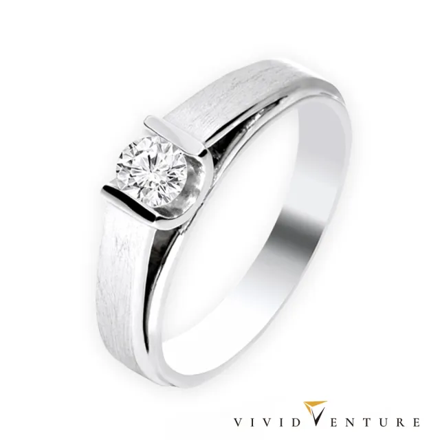 【Vividventure 亞帝芬奇】14K 天然鑽石 GIA 30分 FSI2 戒指+20分 鑽石 男戒 愛的依靠(對戒 結婚 套組)