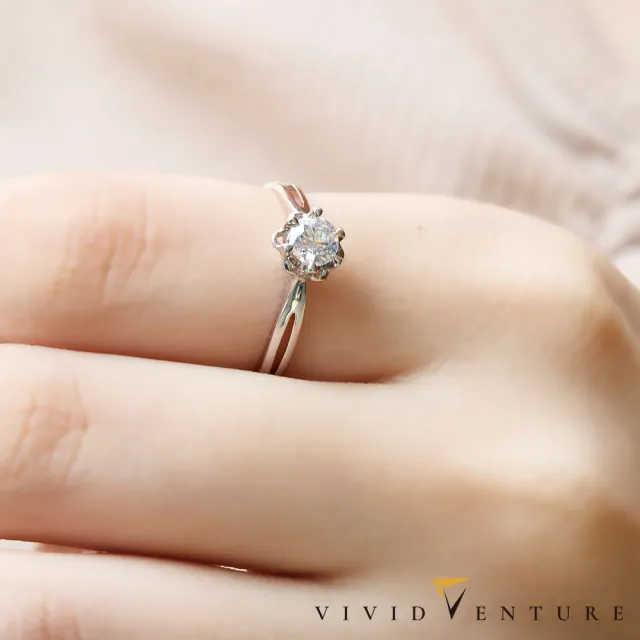 【Vividventure 亞帝芬奇】14K 天然鑽石 GIA 30分 FSI2 戒指+10分 鑽石 男戒 愛的綻放(對戒 結婚 套組)