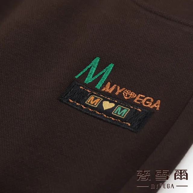 【MYVEGA 麥雪爾】LOGO刺繡鬆緊腰長褲-咖啡