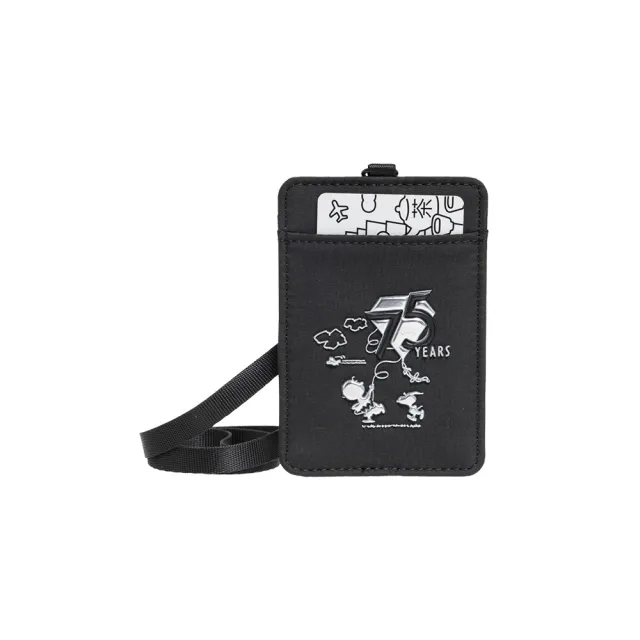 【OUTDOOR】SNOOPY史努比75週年票卡證件套-黑色 BCP24Q16BK