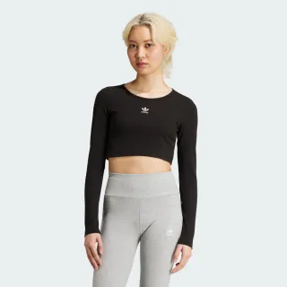【adidas 愛迪達】ESSENTIALS 短版長袖上衣 女 - Originals IW5725