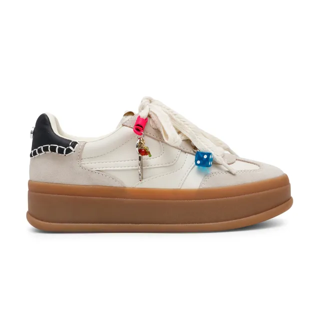 【steve madden】厚底素面造型鞋帶德訓鞋 OFF-TRACK-D(米色)
