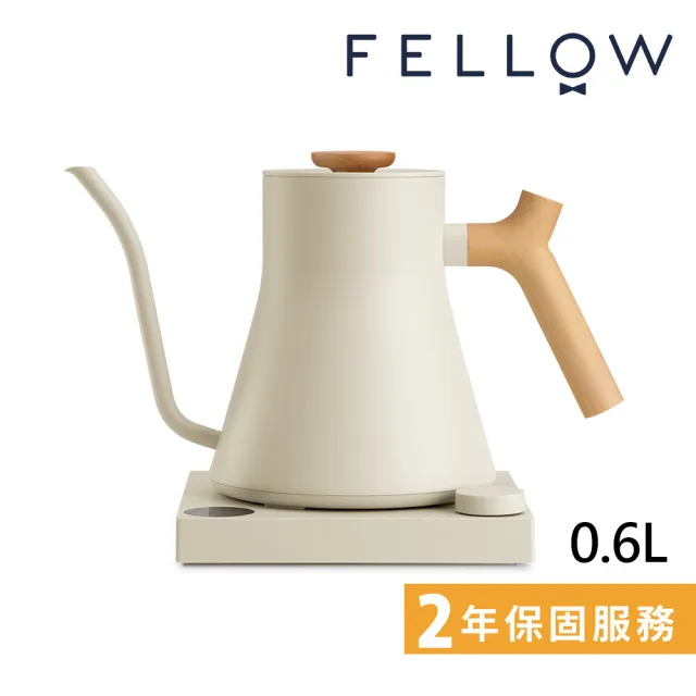 【FELLOW】Stagg EKG Pro 電子溫控手沖壺-旗艦版 600ml 芝麻白(搭配楓木實木把手/EP26AATW)