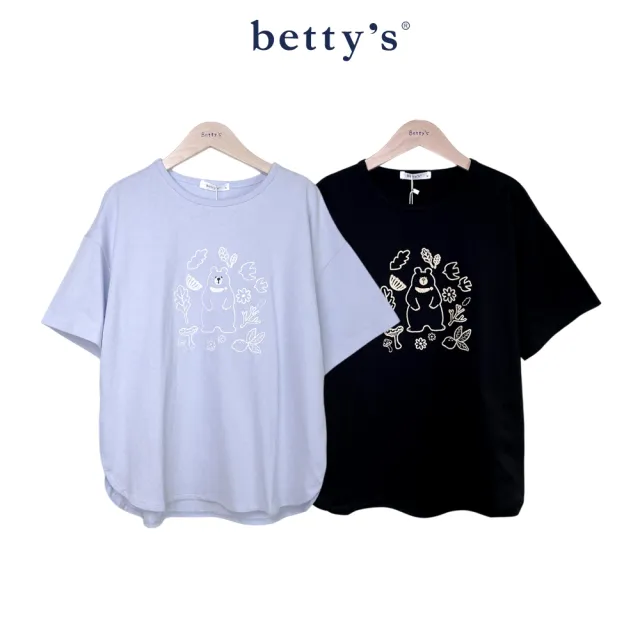 【betty’s 貝蒂思】熊熊繡花短袖T-shirt(共二色)