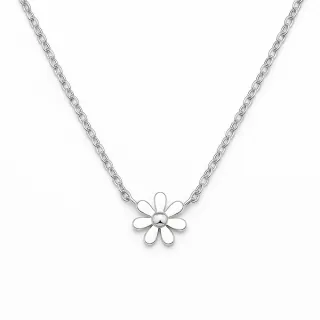 【彩糖鑽工坊】925純銀 銀項鍊 小雛菊項鍊(桃樂絲 Doris 系列 K白項鍊)