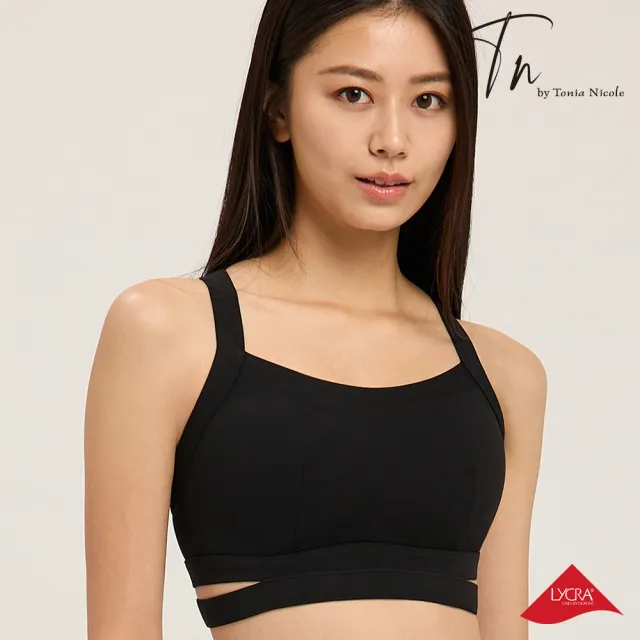【TN】LYCRA高彈力系列 美背背扣式運動背心-黑色(運動內衣/BraTop)