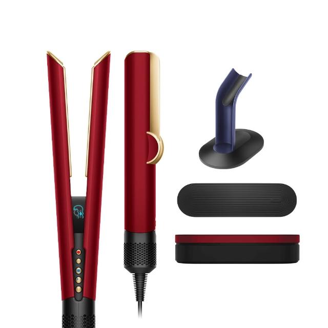 【dyson 戴森】HT01 Airstrait™ 二合一吹風直髮器 吹風機(絲絨紅附精美禮盒) 離子夾