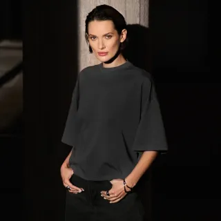 【Bread & Boxers】Heavy T shirt 率性寬版純棉T恤 - 煙燻灰