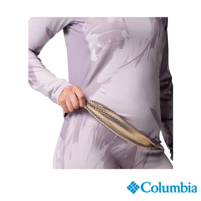 【Columbia 哥倫比亞】女款-極暖快排內著長袖上衣-Omni-Heat Infinity™-紫色印花(UAL24840UN/JF)