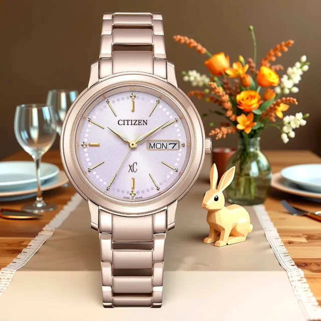 【CITIZEN 星辰】Hebe田馥甄廣告款 情人節推薦 XC光動能大三針女錶-32mm 生日禮 送禮(EW2426-54X)