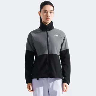 【The North Face】北面女款黑色舒適保暖抓絨外套｜8FJXAFI