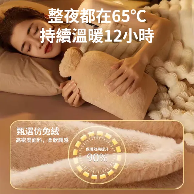 【TLYS-J】註水式熱水袋 2000ML 保暖暖手袋 熱敷袋 暖宮袋 冷熱兩用敷袋 暖暖包 交換禮物(贈毛絨布套)