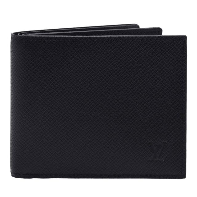 LV LOUIS VUITTON路易威登 M62045 Amerigo 系列字母烙印 Taiga 牛皮對摺短夾
